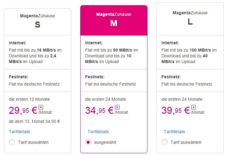 Telekom Magenta Zuhause Tarife