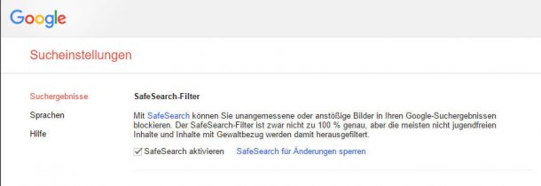 Google SafeSearch-Filter