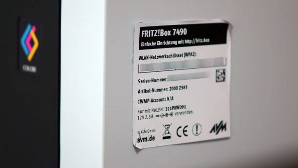 Fritzbox WLAN-Schlüssel Aufkleber