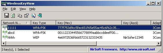WirelessKeyView: WLAN-Passwort anzeigen