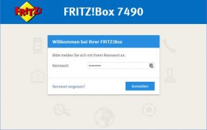 Fritzbox 7490 Kennwort eingeben