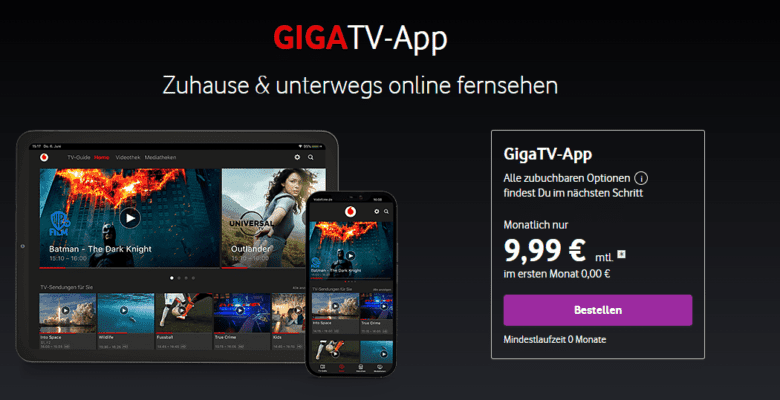 Giga TV-App - Online Fernsehen