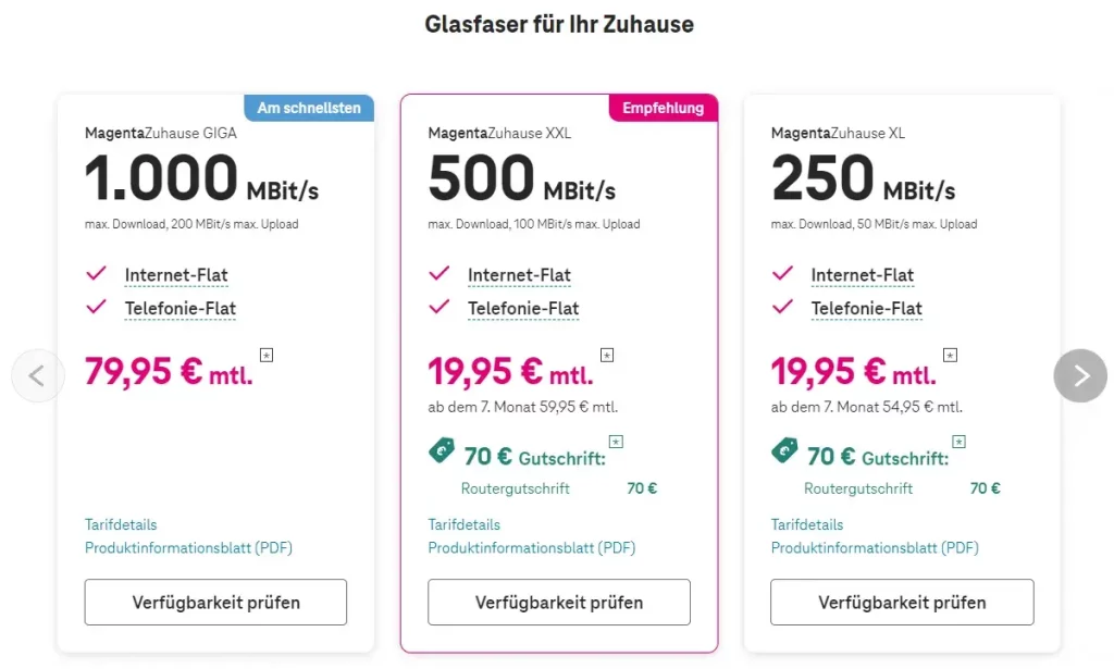 Telekom Glasfaser-Tarife teuer